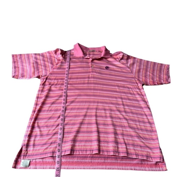Peter Millar Men’s Double Mercerized Pink Striped Golf Polo Shirt, Size XL - Picture 8 of 8